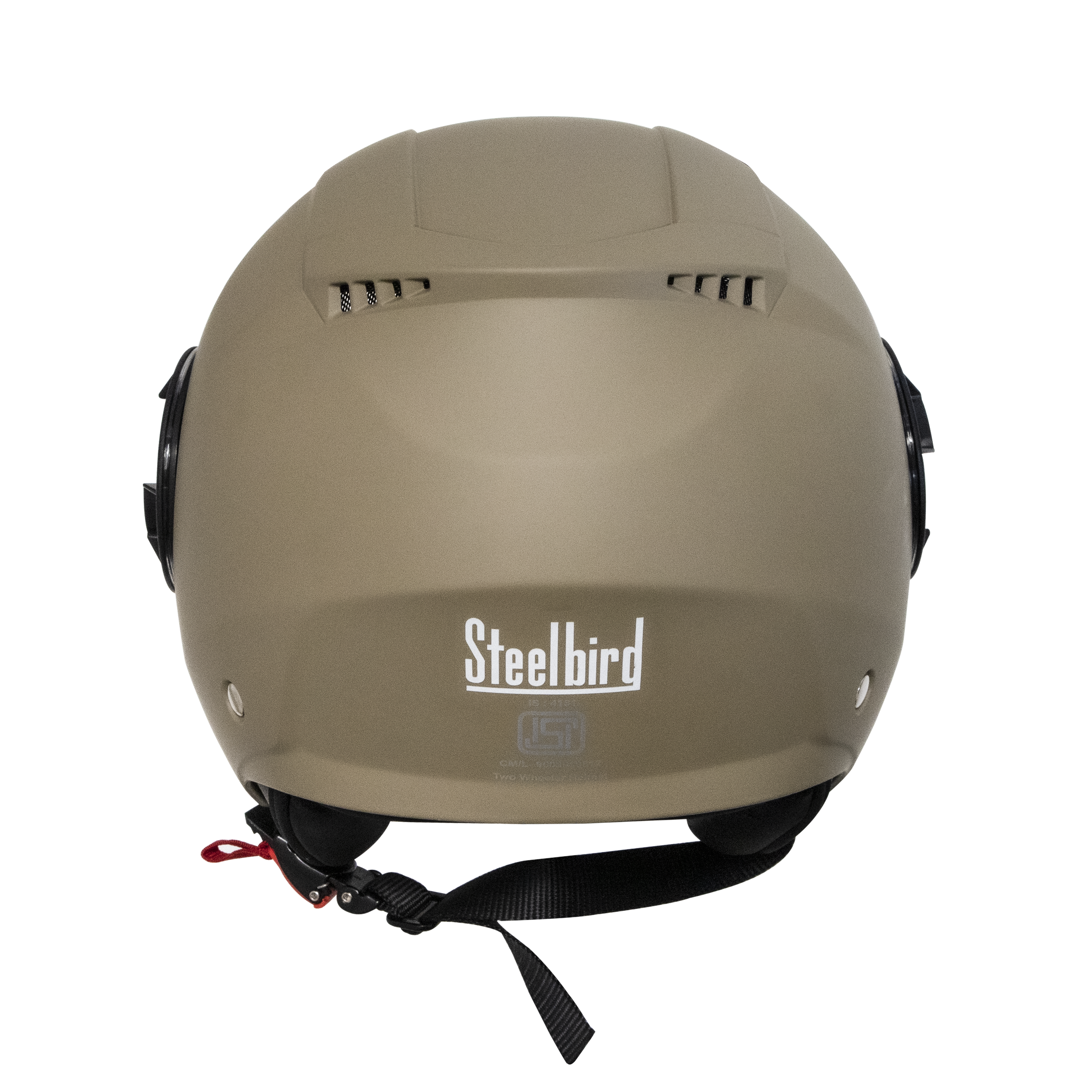 Steelbird Baron Open Face Helmet , ISI Certified Helmet (Matt Desert Storm With Smoke Visor)
